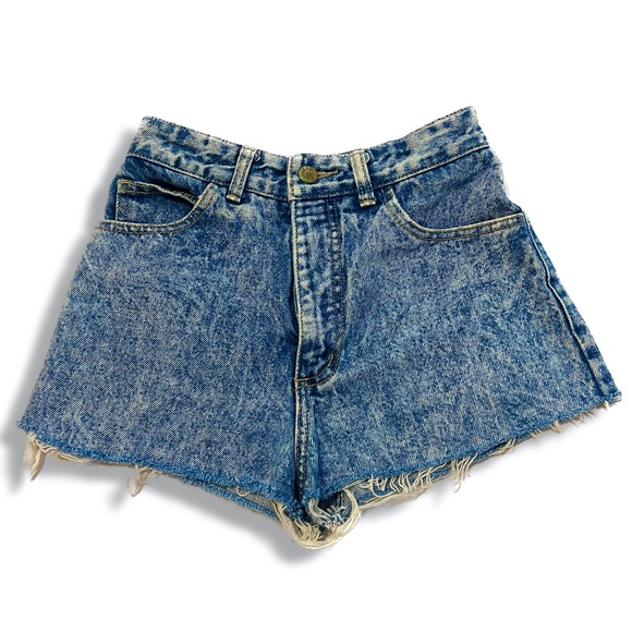 Guess vintage 80s acid wash cut off jean shorts size 28 - Picture 2 of 7